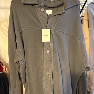 Josh Brown Washed Charcoal Oversized Button-Down